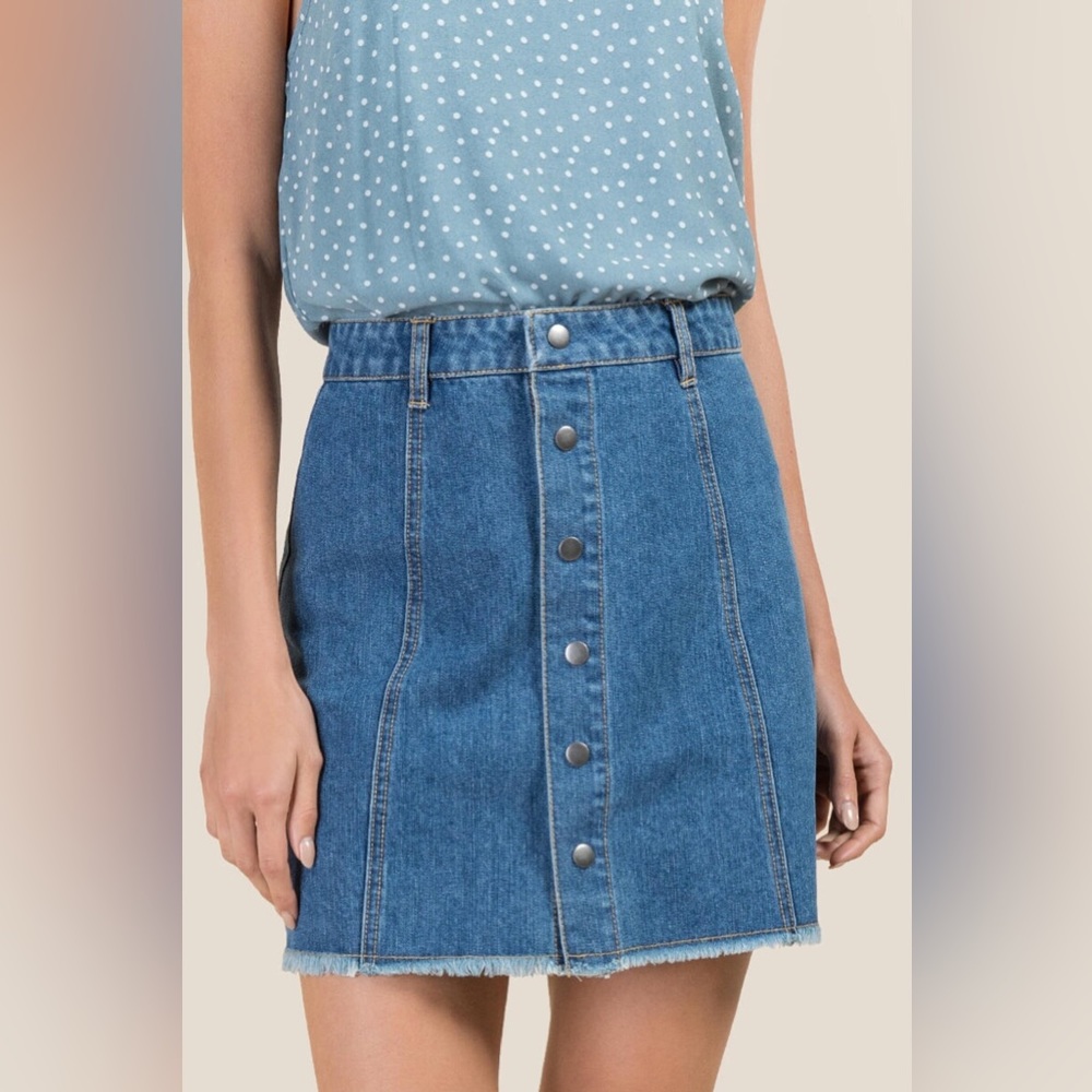 Harper Snap Front Denim Skirt